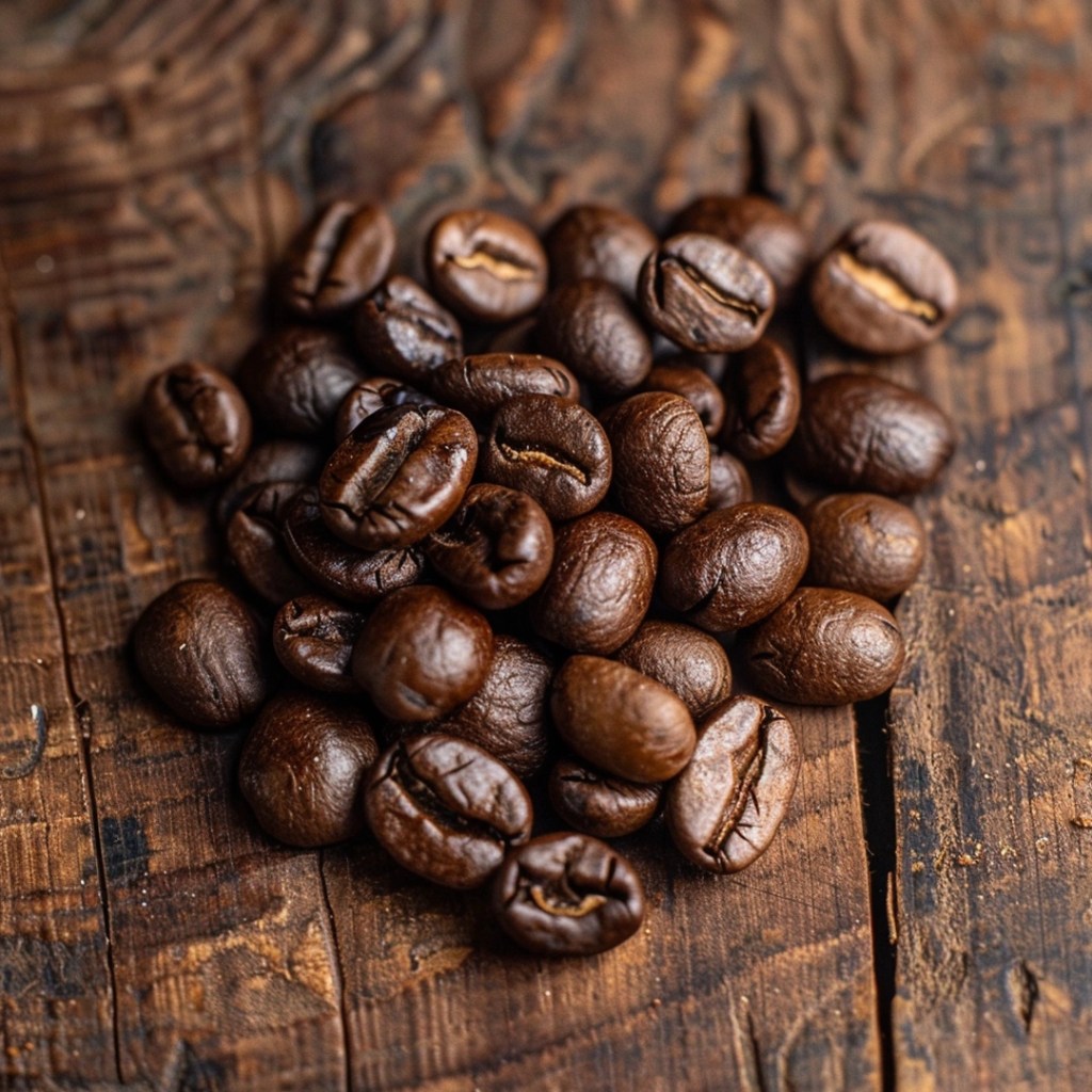 Discover the Best Coffee in Fort Collins at Arboretum Coffee 2 Arboretum Coffee A mound of coffee beans on top of a wooden table at a coffee shop.
