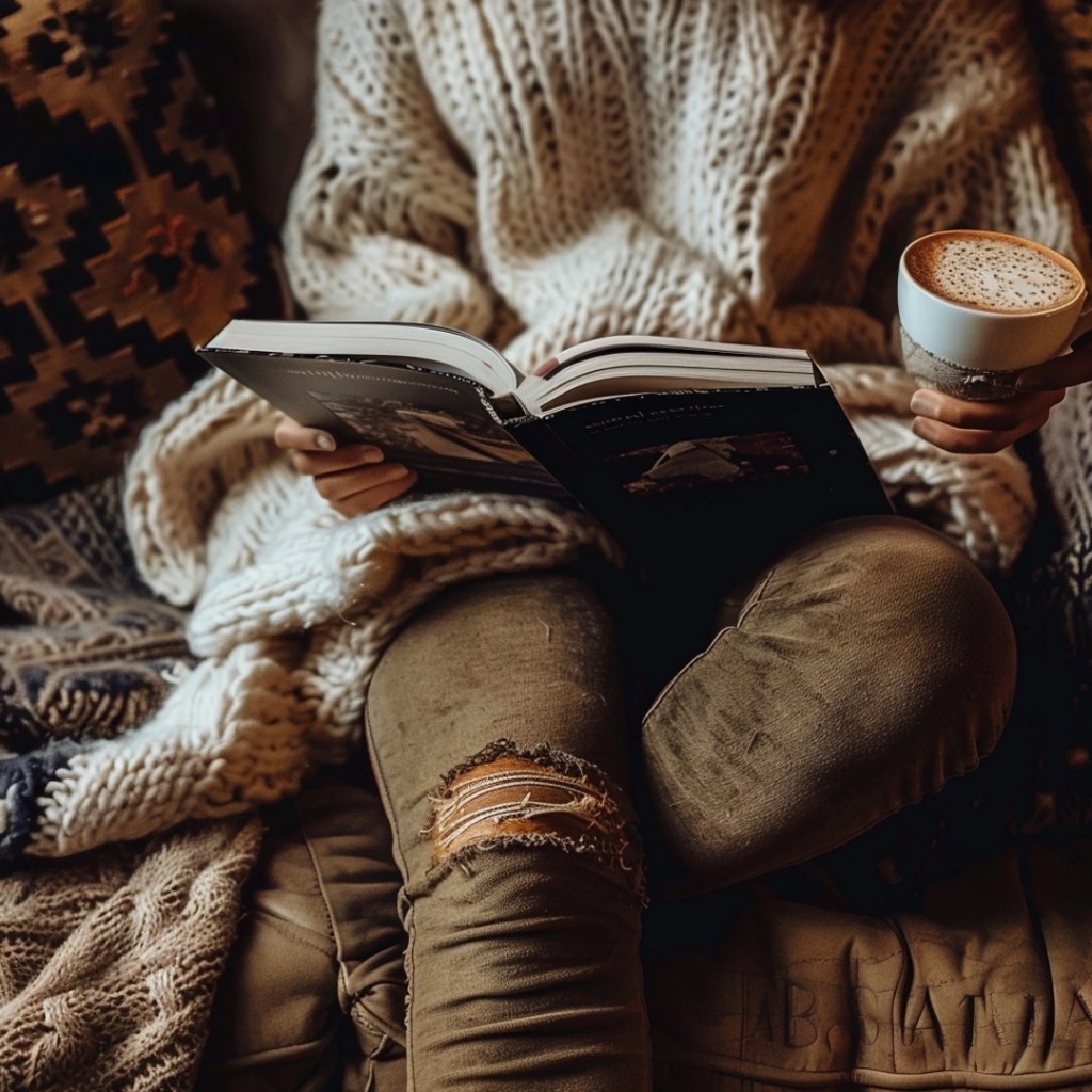 Discover the Best Coffee in Fort Collins at Arboretum Coffee 3 Arboretum Coffee Someone reading a book while have a delicious latte from Arboretum Coffee.