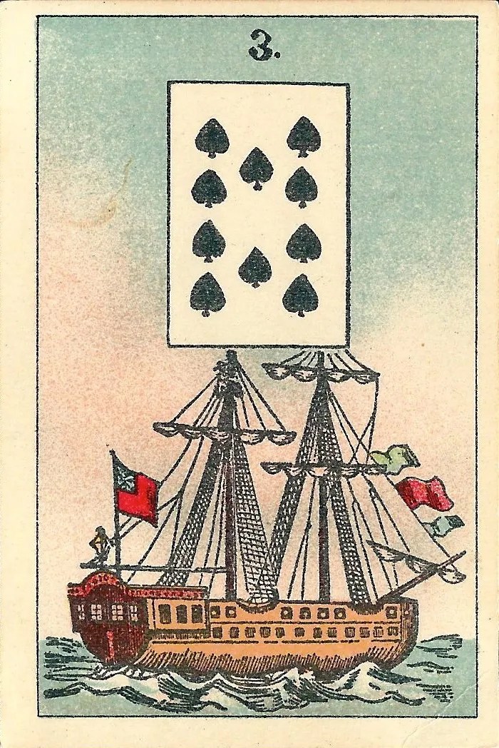 Carte lenormand originale tedesca del 1890, simbolo della tradizione divinatoria