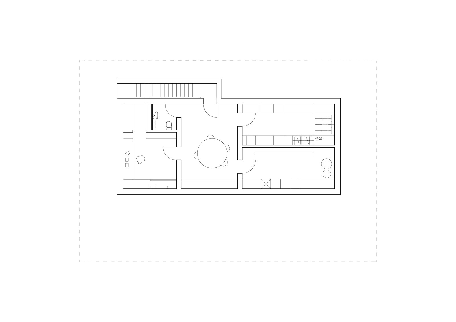 layout basement -House LO / Ateliér Lina Bellovičová