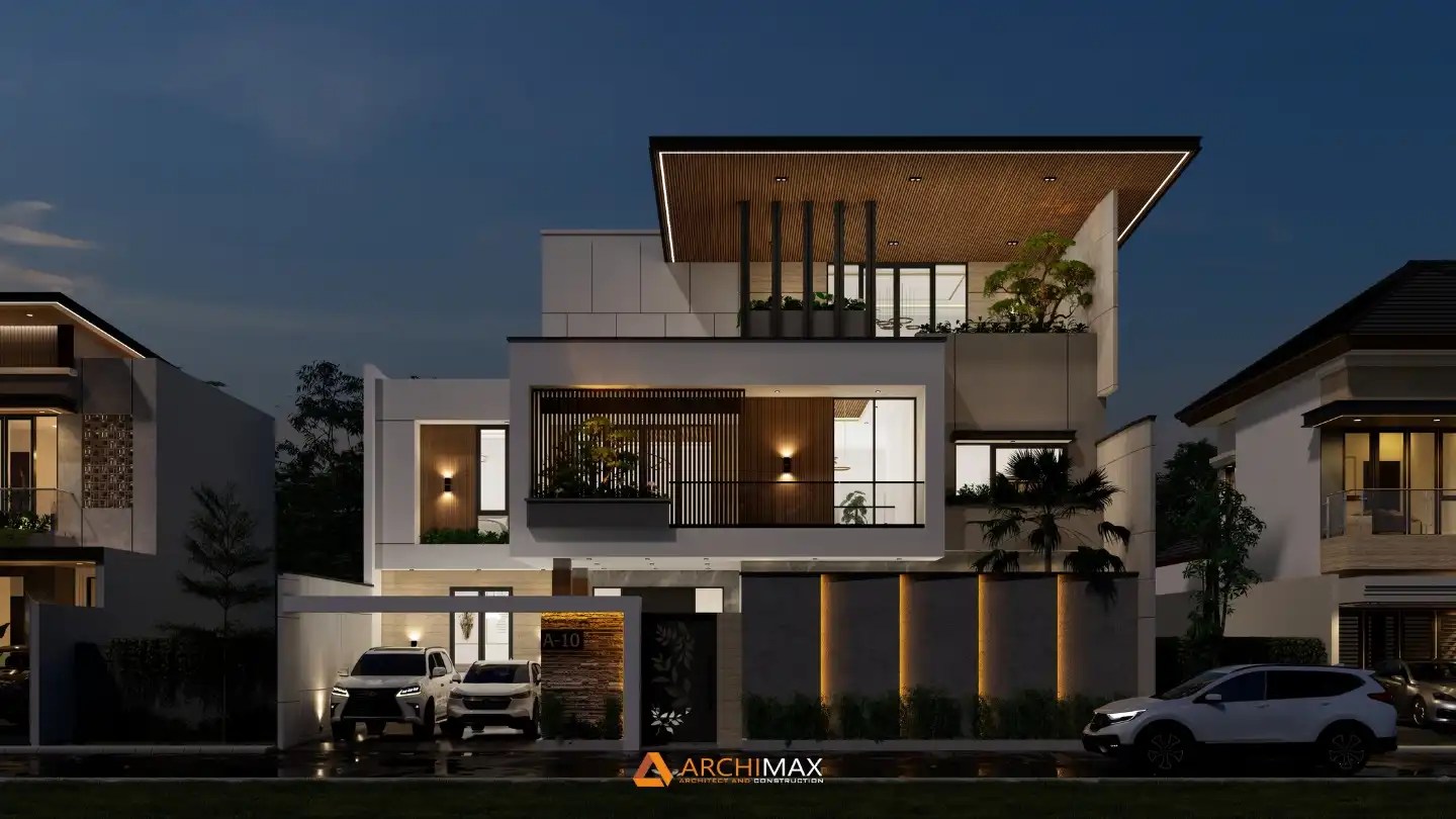 Rumah Modern Tropis 3 Lantai Bekasi