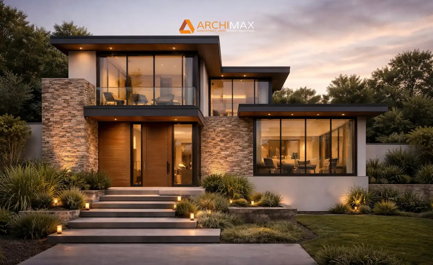 Estimasi biaya dan visualisasi fasad rumah split level modern