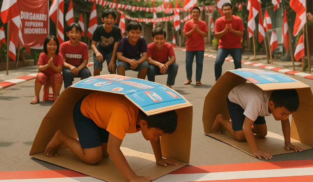 Lomba Trenggiling Kardus Saat HUT RI ke-80, Dijamin Seru dan Bikin Ngakak