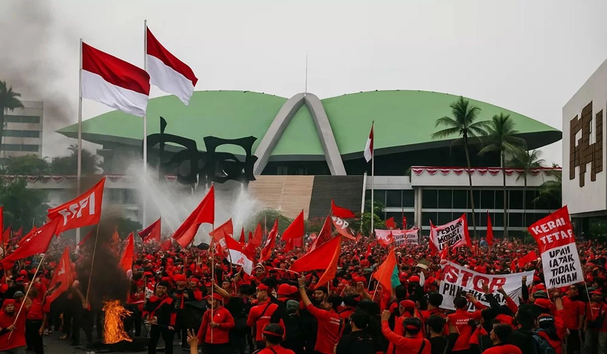 Ribuan Buruh Jabodetabek Kepung DPR, Suarakan Tuntutan di Hari Demo