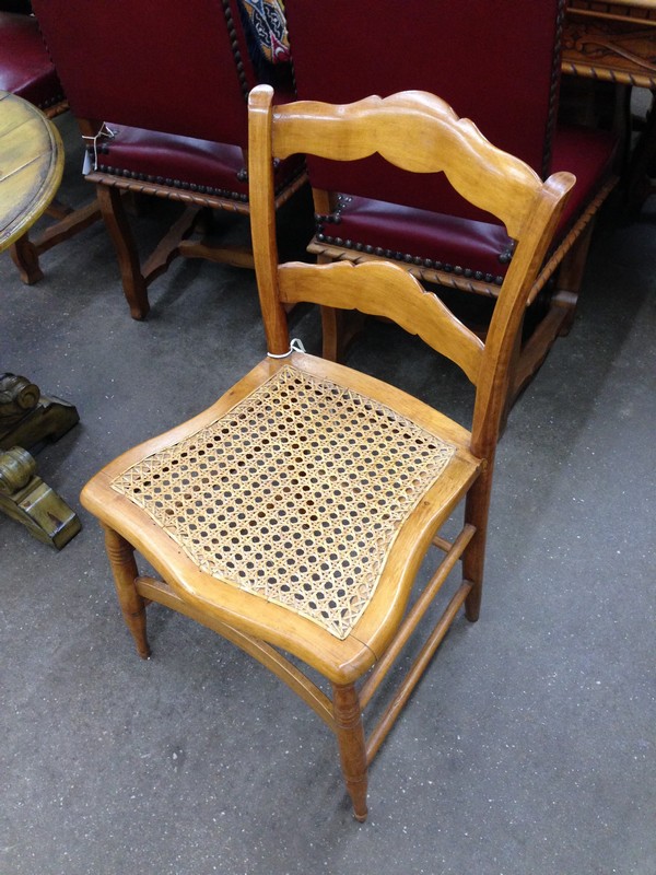 Antique wood chairs cane seats