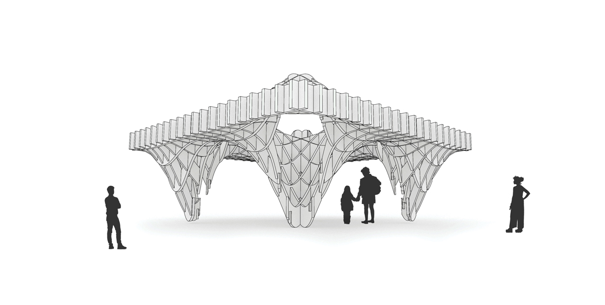 Waffle Structure as Canopy at Ahmedabad by WEsearch lab