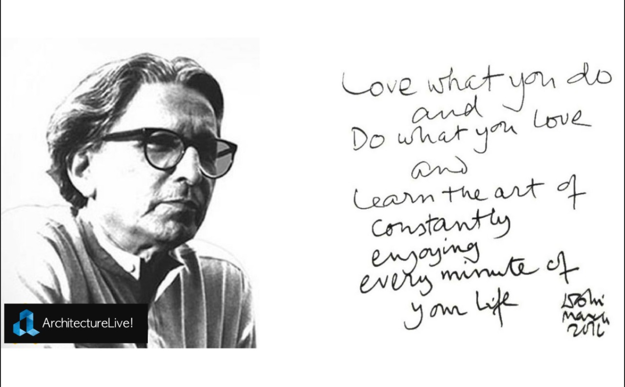 Architect B.V. Doshi passed away on January 24, 2023