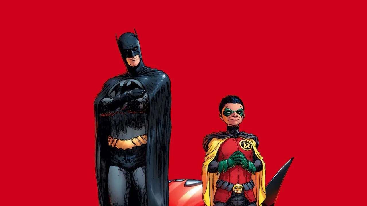 Batman and Damian Wayne comic book art