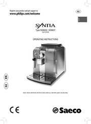 Saeco Coffee Makers Coffeemaker HD8836 User Guide pdf