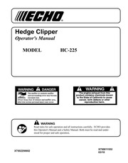 Echo Trimmer HC-225 User Guide pdf
