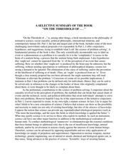 Summary of 'on the threshold of . . . '
