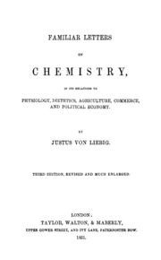 Familar Letters On Chemistry Justus Von Liebig Free