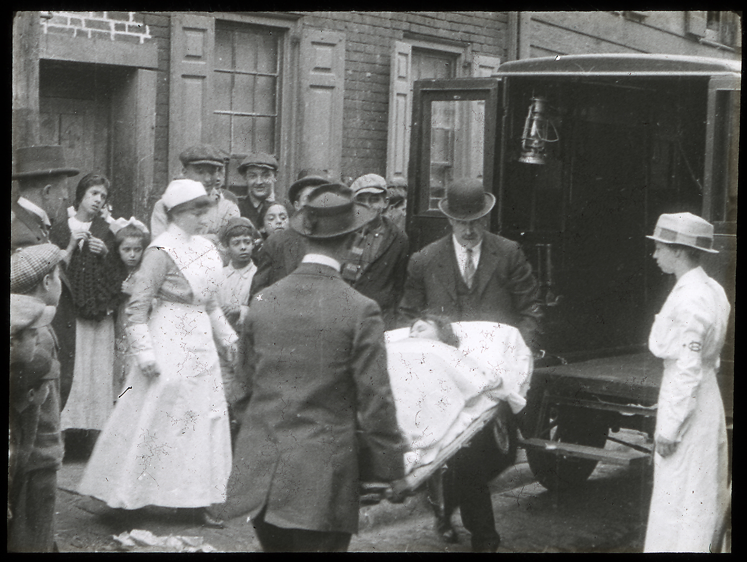 Motion picture frame, 1914. Woman’s Medical College of Pennsylvania lantern slides, Drexel College of Medicine Legacy Center.