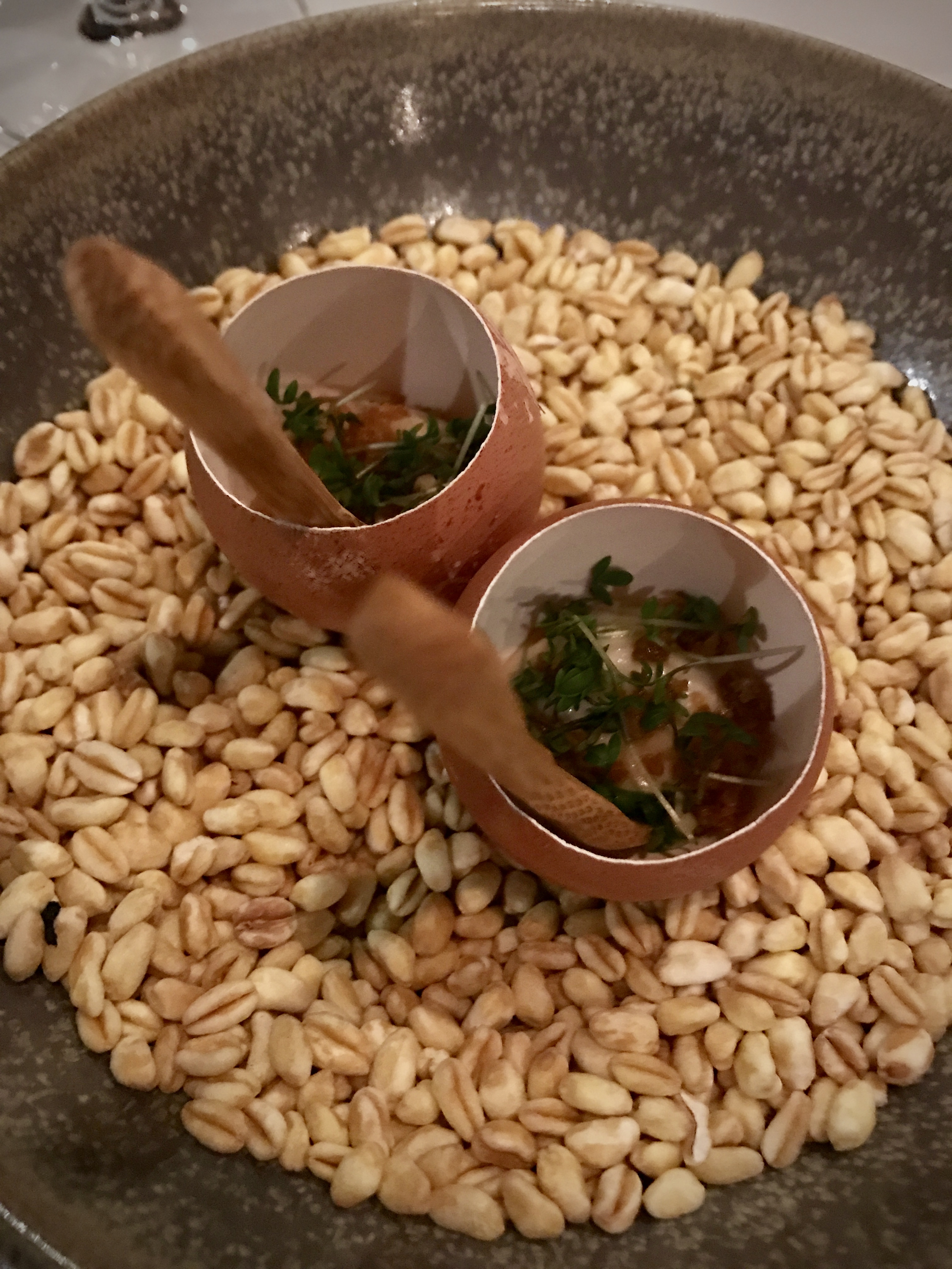 hen eggs – parfait – skins