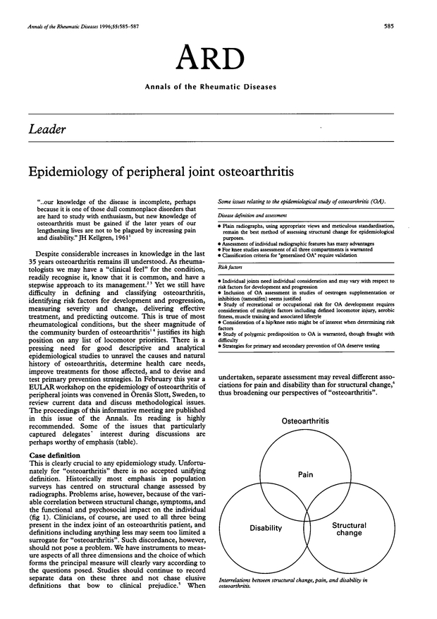 Harus dipahami bahwa pada oa merupakan penyakit dengan progresifitas yang lambat, dengan etiologi yang tidak diketahui. Epidemiology Of Peripheral Joint Osteoarthritis Annals Of The Rheumatic Diseases