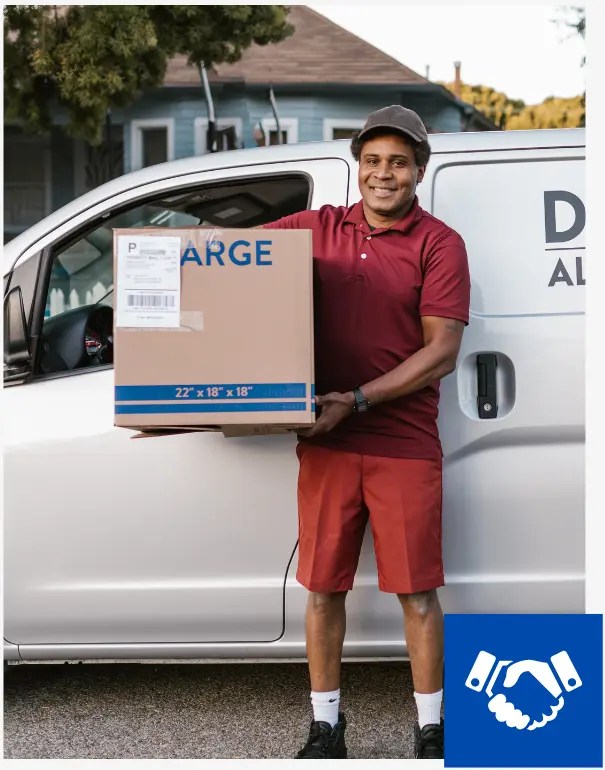 Logistics delivery package van