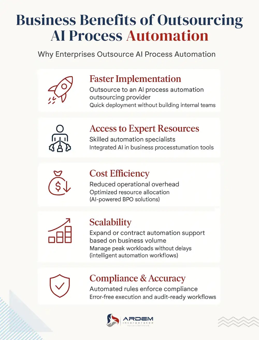 Business Benefits of Outsourcing AI Process Automation