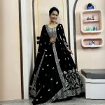 Three-Piece Stylish Gown with Dupatta and Beautiful Bottom
