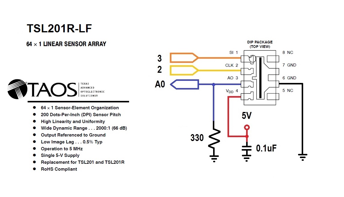 Using The Linear Sensor Array Tsl201r With Arduino Arduining