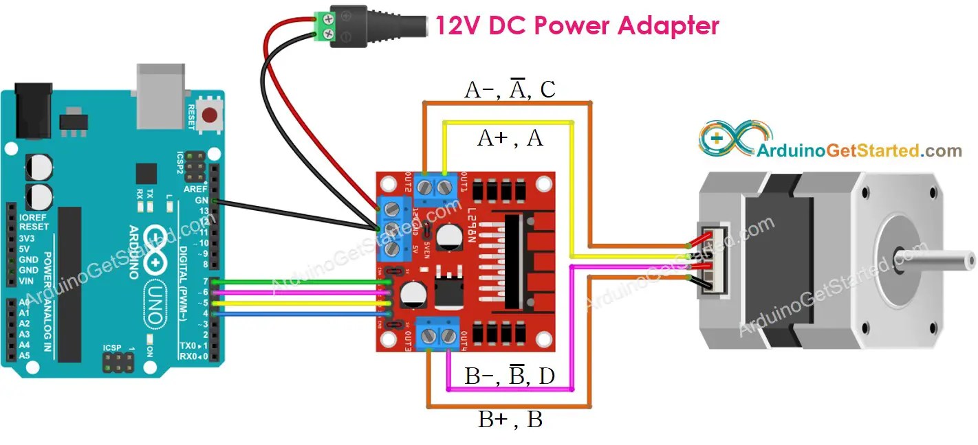 Arduino Controls Stepper Motor Using L298n Driver Tutorial