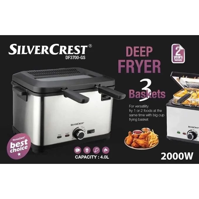SILVER CREST DEEP FRYER 3 BASKETS -DF3700-GS