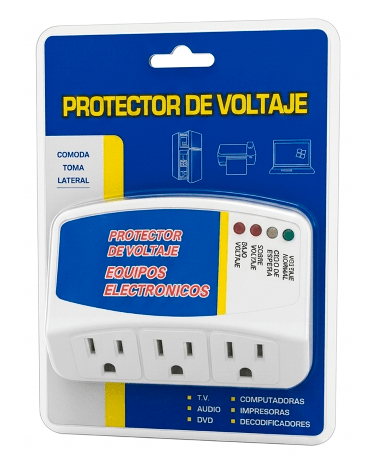 Protector de Voltaje para Equipos Electrónicos | 3 Tomas