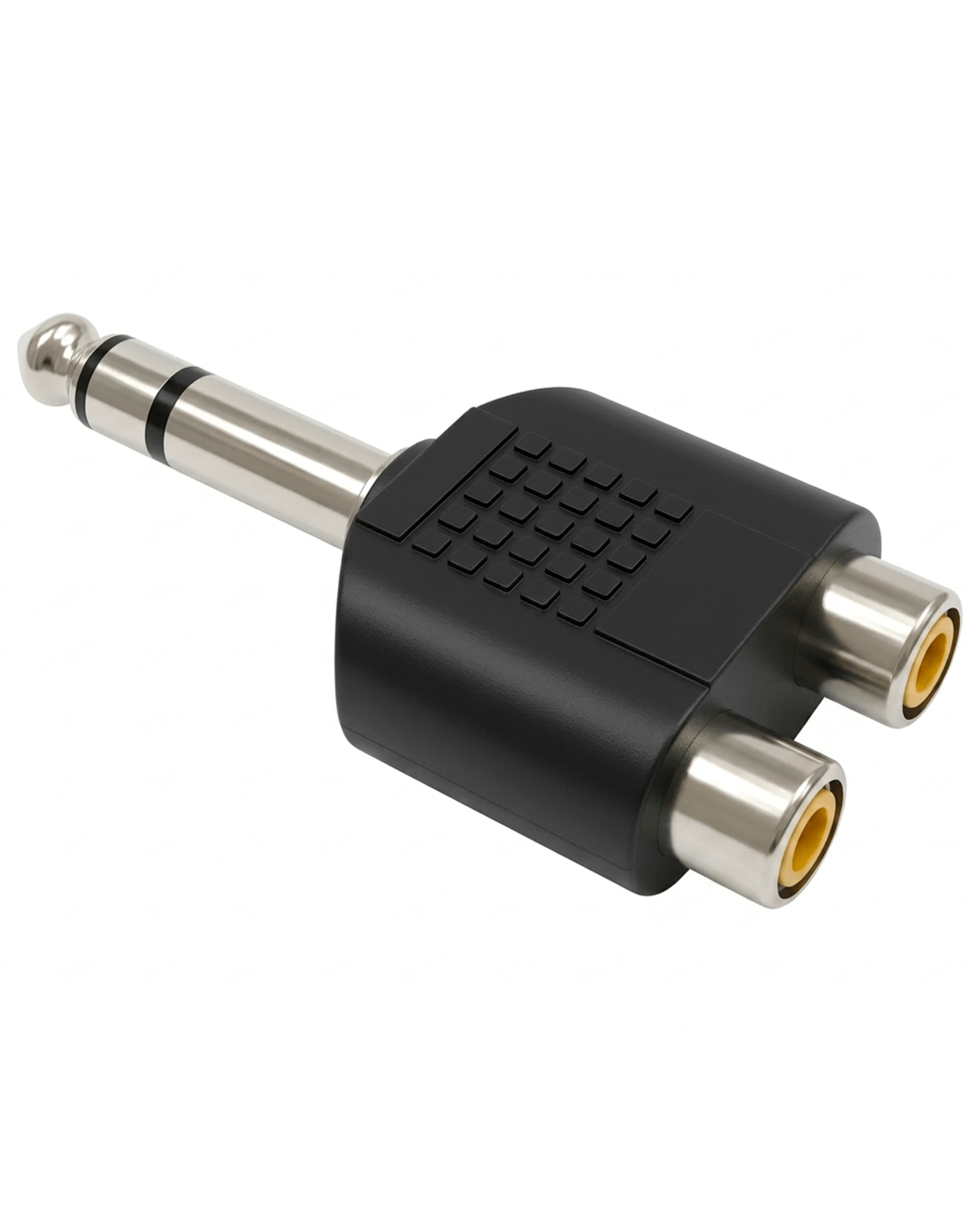 Adaptador Divisor de 6.35 mm (1/4") TRS a 2 Puertos RCA Hembra