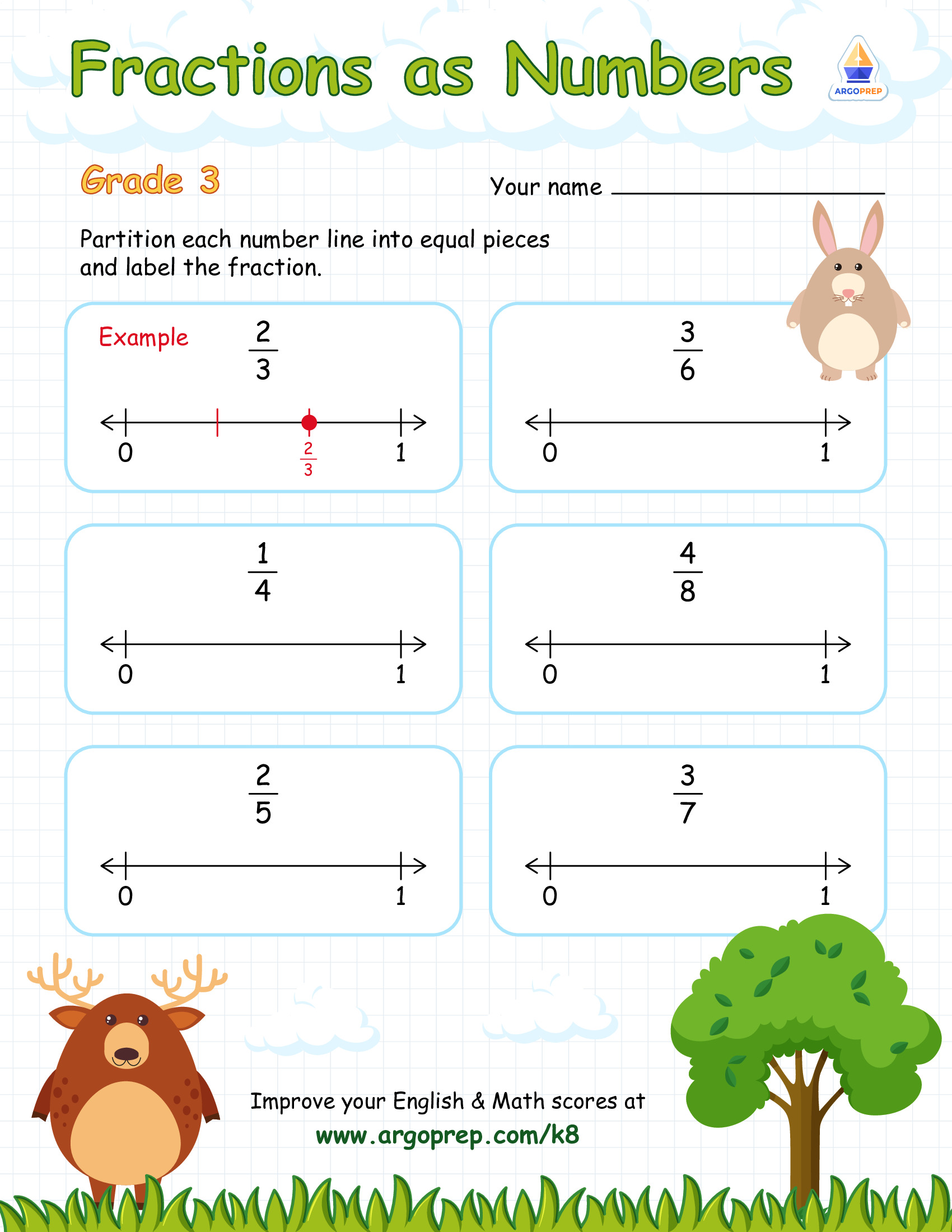 This task requires students to represent a fraction \frac{a}{b} on a number line . Divide The Line And Label Argoprep