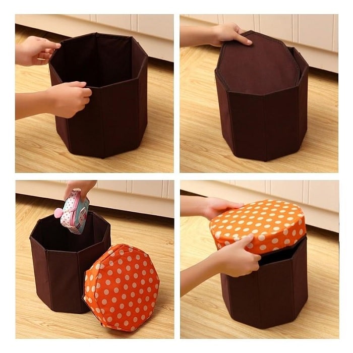Multipurpose Folding Storage Stool