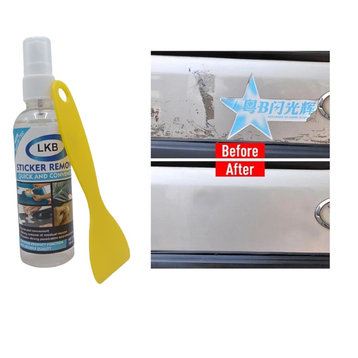 Sticker / Sticky Residue Remover Spray (100ml) with Scrapper Arham Smart