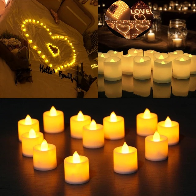Smokeless LED Tea Light Candles - Pack of 24