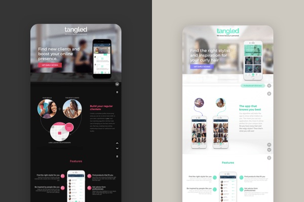 Tangled Web Design - Pro & User Landing Pages