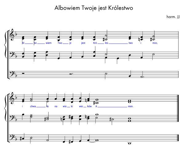 Nuty doksologii „Albowiem Twoje jest Królestwo…” (protestancka) do pobrania