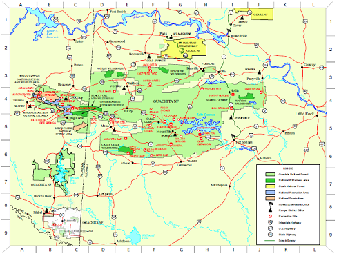 Ouachita National Forest Trails Page 9 Of 9 Arklahoma Hiker OF Forest Map 2007.PNG