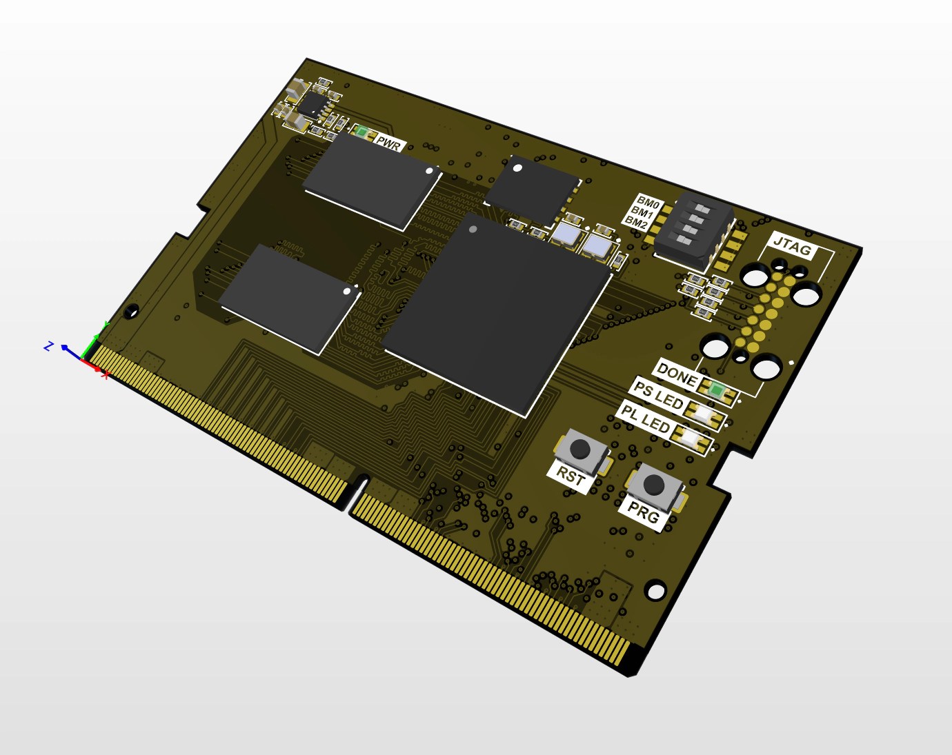 ZYNQ-7Z010 SOM B'd PCB Artwork 3D View