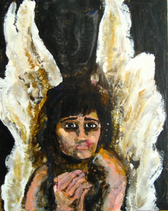 fallen - 2'x3'- encaustic