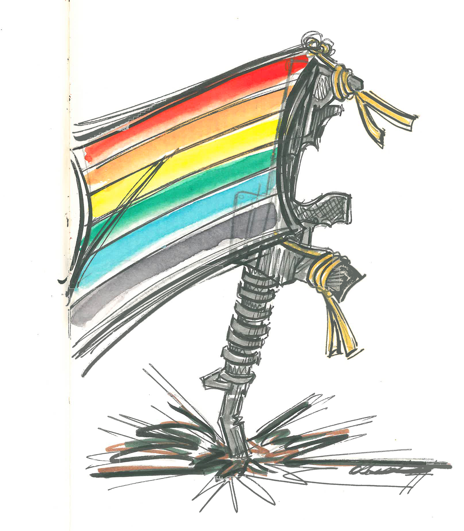 Orlando - water colour pen and ink - 6" x 8"