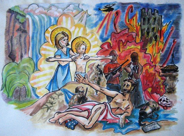 The Gulf Between Us - 11" x14" - watercolour, ink, pencil crayon - Published in Subterrain Magazine