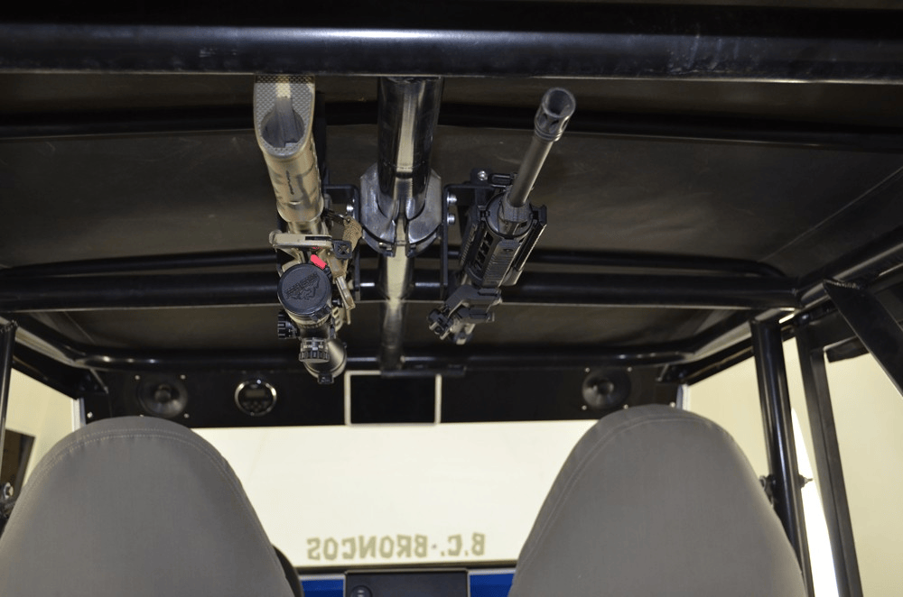 Custom overhead ARmA15 mounts in a Baja Bronco shared by installer Derek