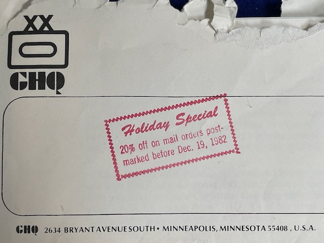 #TBT/Throwback Thursday ~ 1982 GHQ Mailer