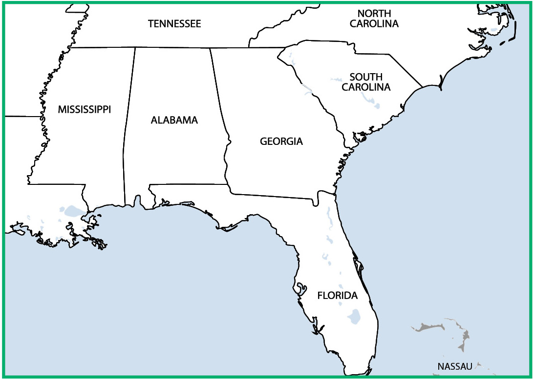 A Blank Map Of The Southeast US What Can You Learn Map Crop 