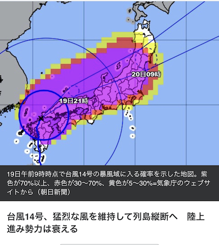 台風の中 エアロる
