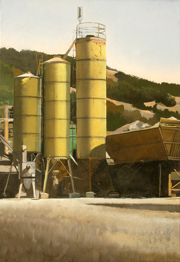 Les Silos jaunes | 56x38cm | huile sur toile | 2005