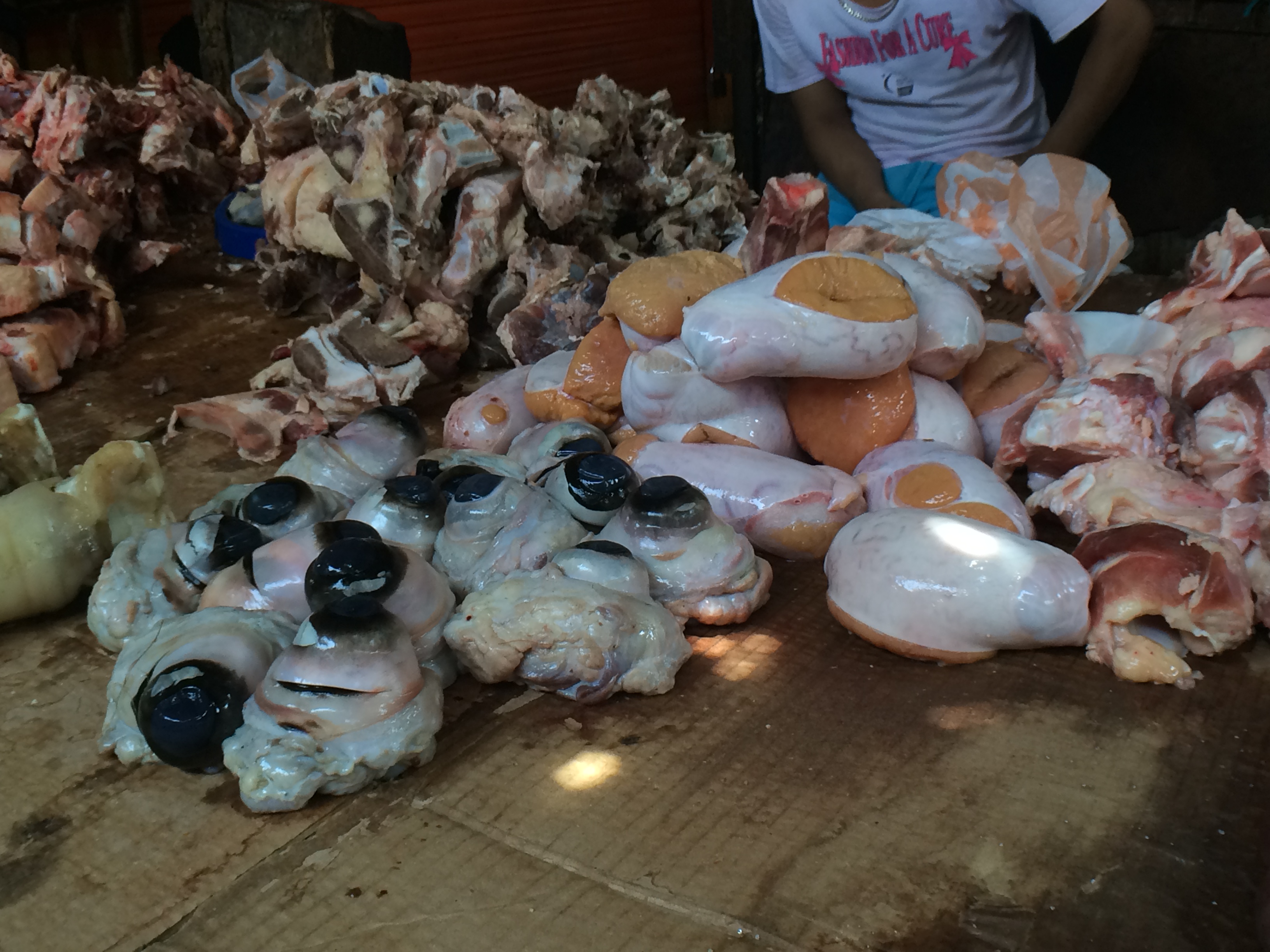 From eyeballs to entrails, all manner of meat products are sold at the Mercado