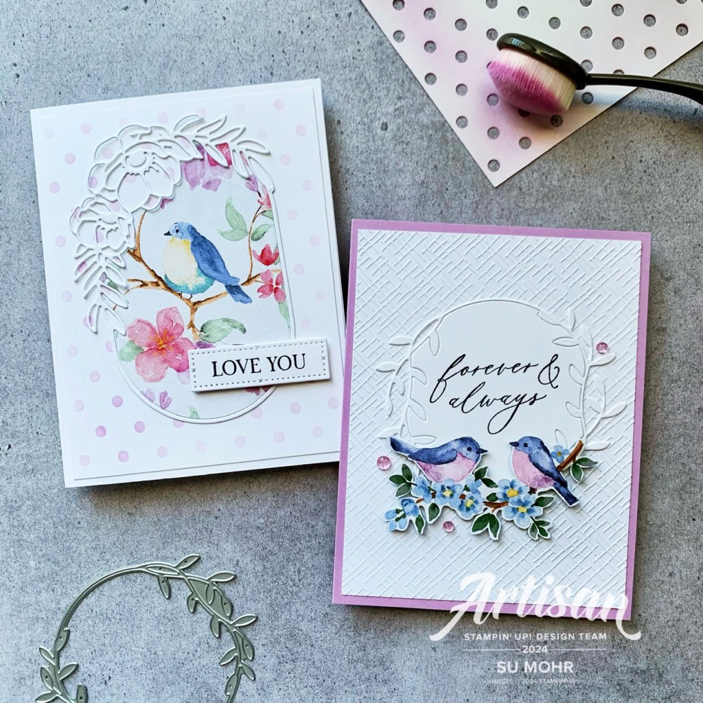 By Su Mohr for Artisan January Project; Click aromasandart.com to go to my website for details! Featuring: Lifetime Of Love Stamp Set, Lifetime Of Love Dies, Flight & Airy DSP, Timeless Arrangements, Dots & Spots Die; #artisanbloghop #artisanjanuaryproject #lifetimeoflove #flight&airy #dots&spots #handmadecards #handcrafted #diy #cardmaking #papercrafting #stamping #stampinup #sumohr