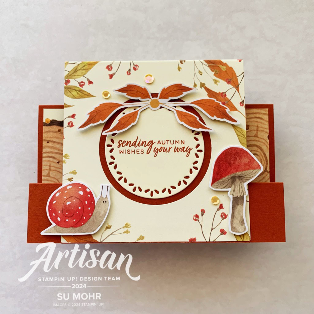 By Su Mohr for Artisan Paper Pumpkin Alternatives; Click aromasandart.com to go to my website for details! Featuring: September Paper Pumpkin Autumn Abundance; #autumnabundance #septemberpaperpumpkin #Paperpumpkinalternatives #cardkits #handmadecards #handcrafted #Stampinup #