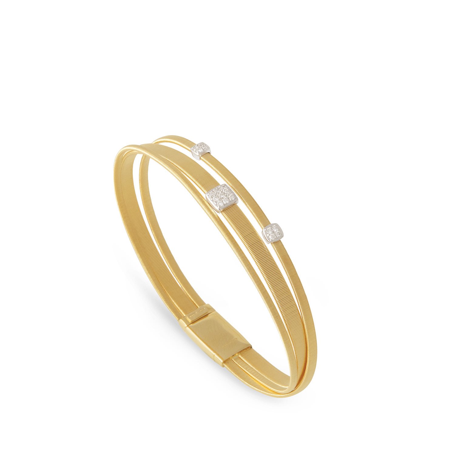Marco Bicego bracciale 3 fili oro giallo e diamanti