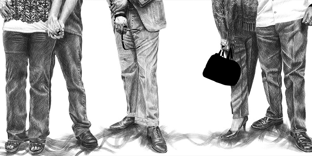 Image of people from waist down.