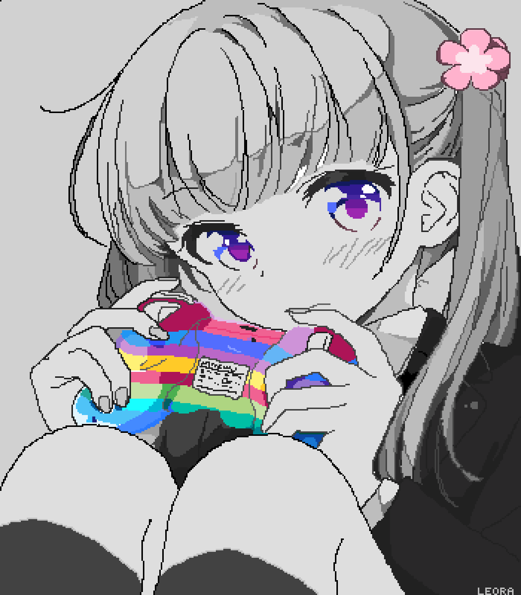 Cute gamer girl drawing