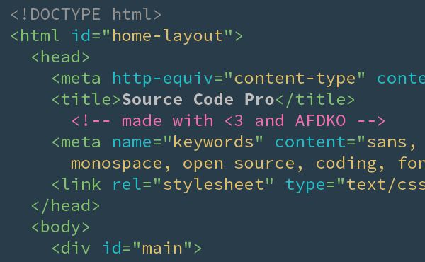 Source Code Pro Typeface Examples In Websites - Ultra HD Space Designs for Desktop